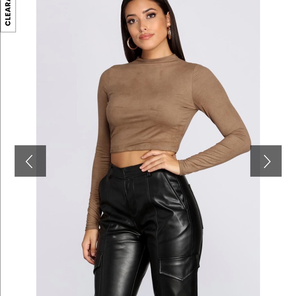 NWT Cropped Suede Top